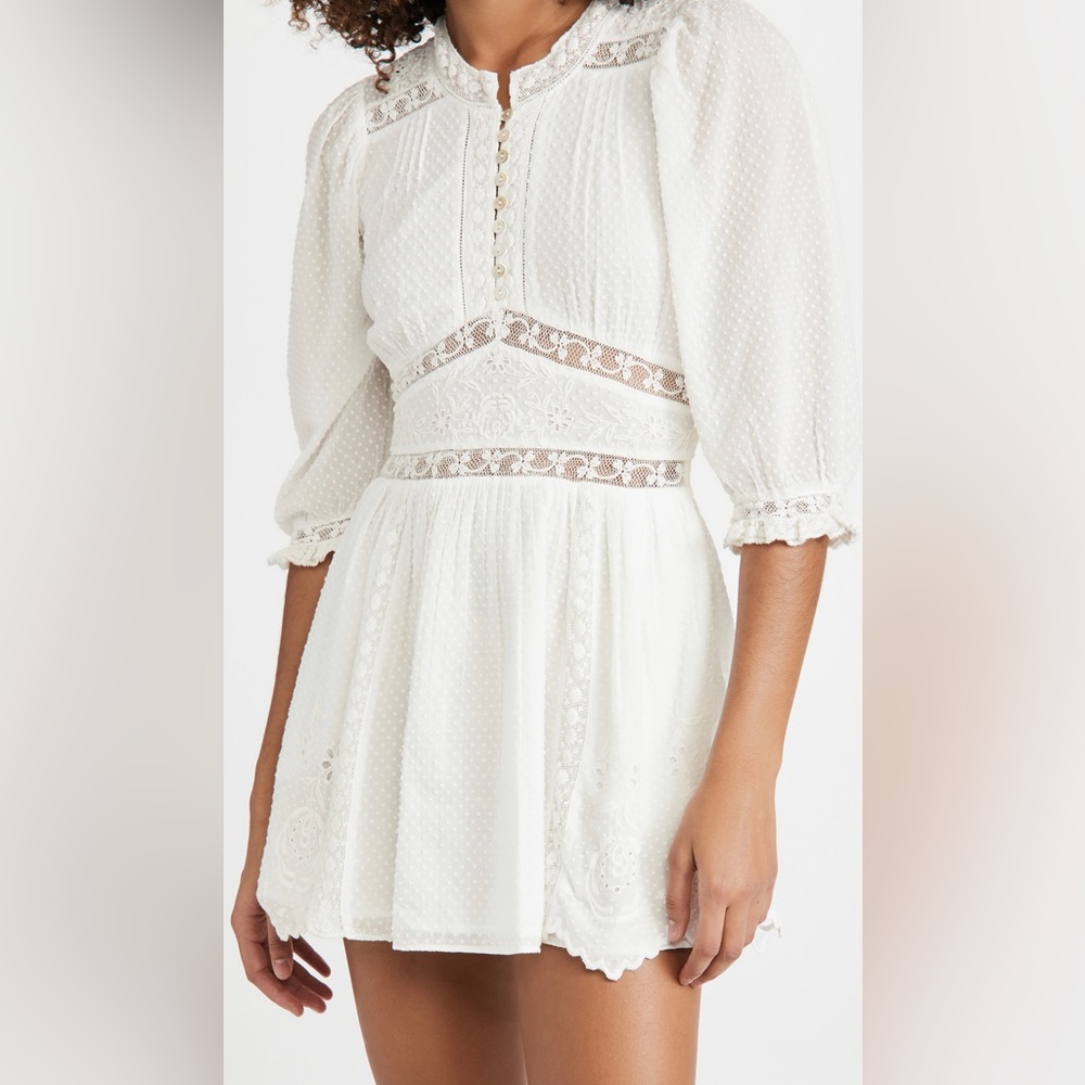 LoveShackFancy White Eyelet Mini Dress